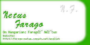 netus farago business card